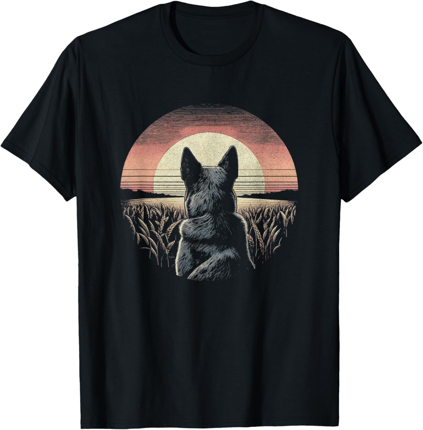 Vintage Australian Cattle Dog Blue Heeler Graphic Art Design T-Shirt