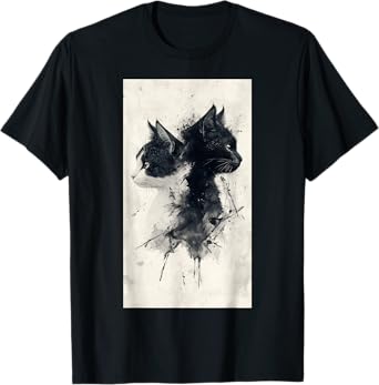 Traditional Japanese Ink Cat lovers Animal art Men Women T-Shirt