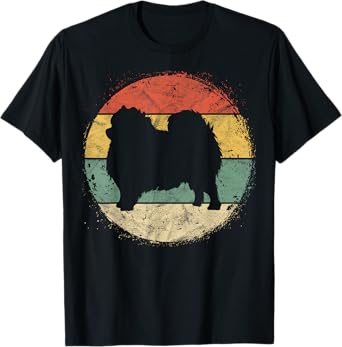 Circular Retro Pomeranian Owner Parents Pompom Dog Mom T-Shirt for Men Women Girls Kids