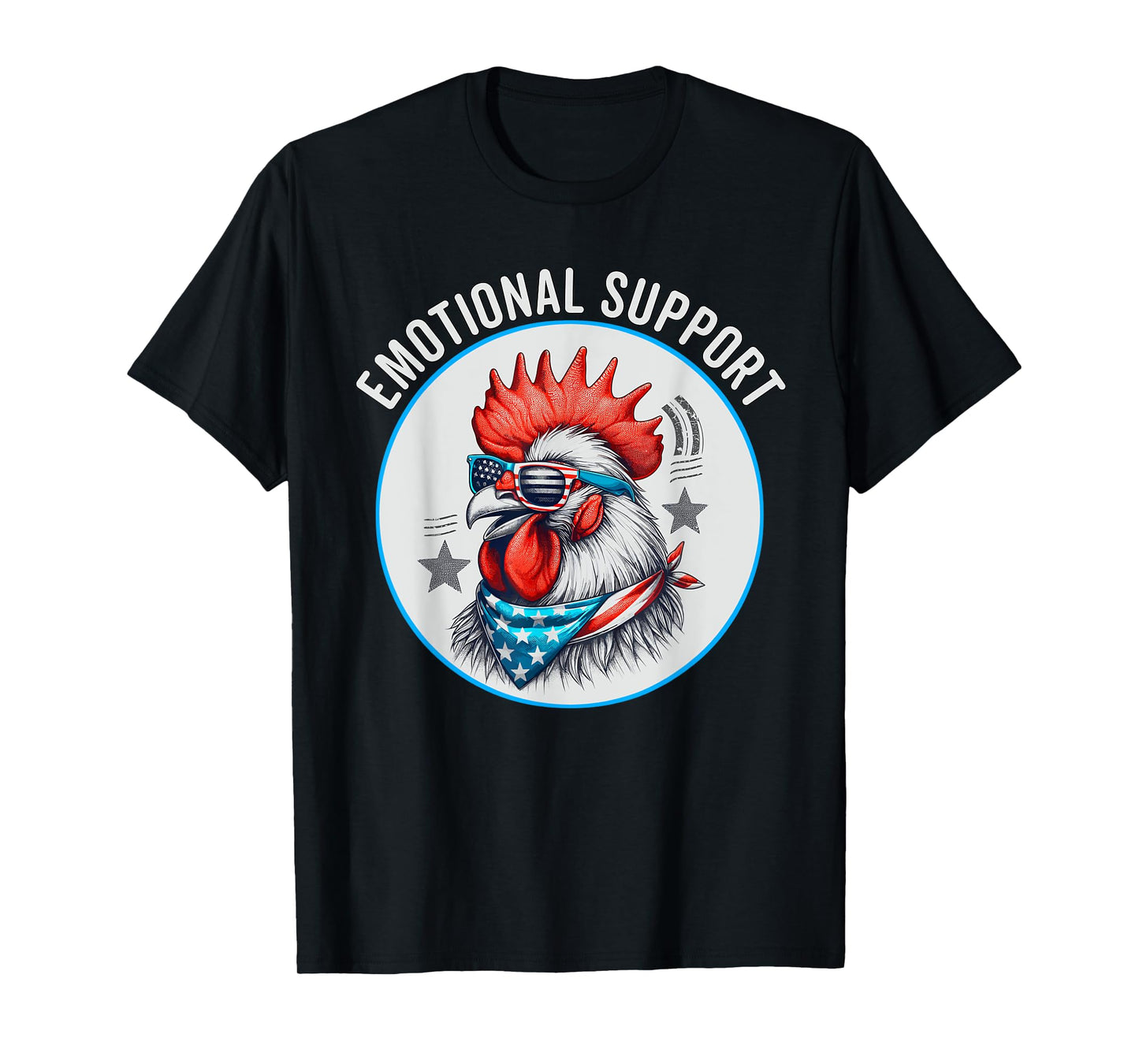 Chicken Emotional Support Cock with American Flag T-Shirt for Women Men