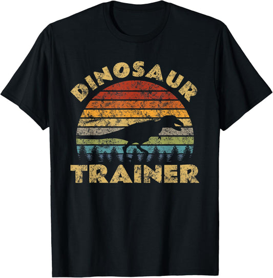 Vintage Dinosaur Trainer Halloween Costume Retro Sunset Dino T-Shirt