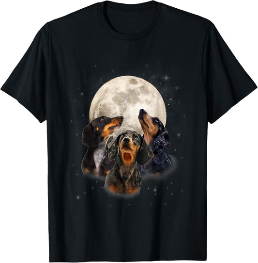 Dachshund Howling At The Moon Funny Dachshund Dog Lover T-Shirt
