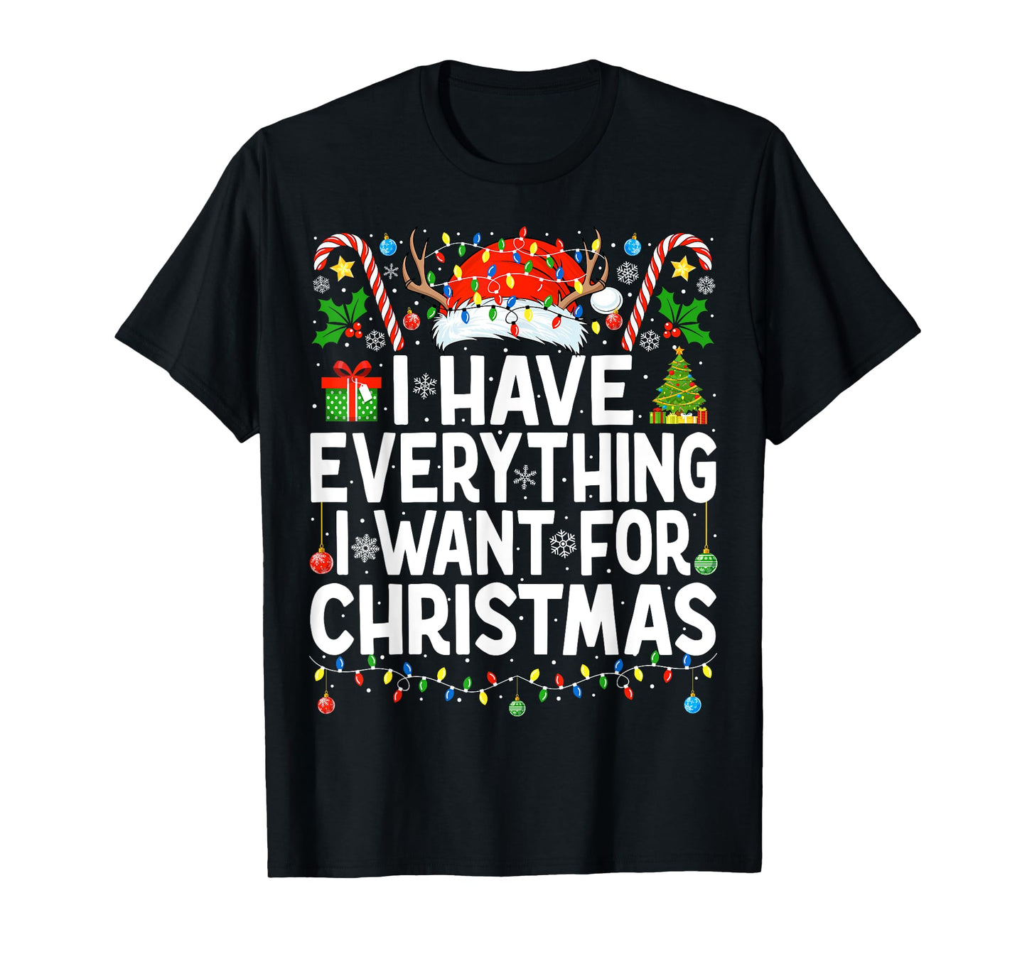 Have Everything I Want for Christmas Couple Pajama Couples T-Shirt
