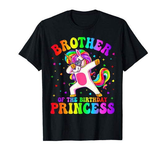 Brother of the Birthday Princess Girl Dabbing Unicorn Funny T-Shirt