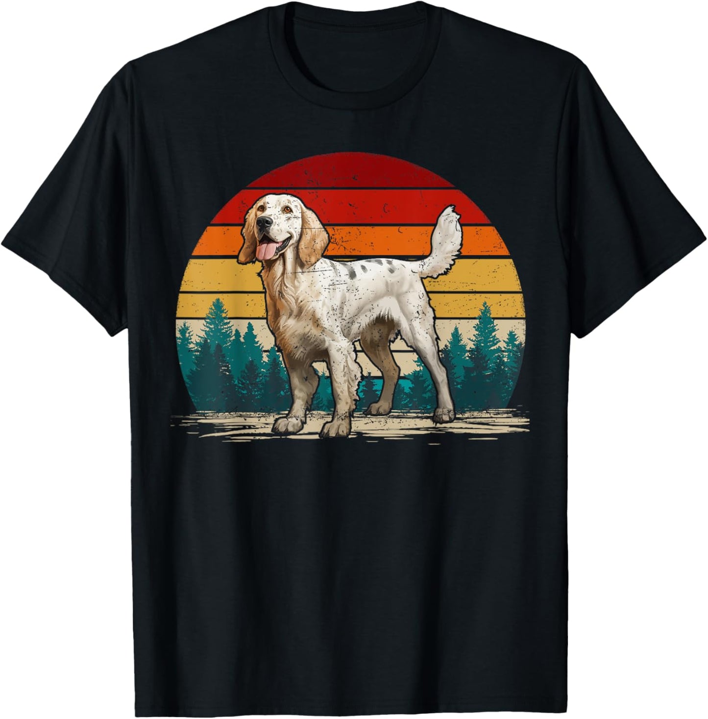 Vintage Style Distressed Retro English Setter Dog T-Shirt