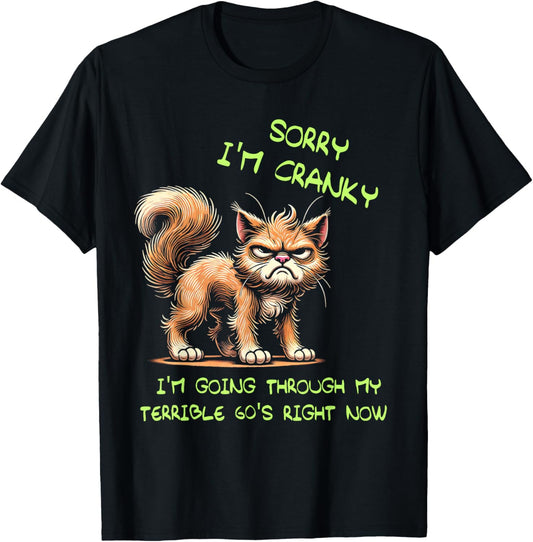 Cat Sorry I'm Cranky I'm Going Through My Terrible 60's T-Shirt