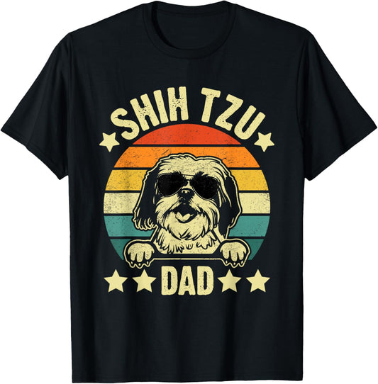 Shih Tzu Dad - Father's Day Pet Dog Breed Pet Paw T-Shirt