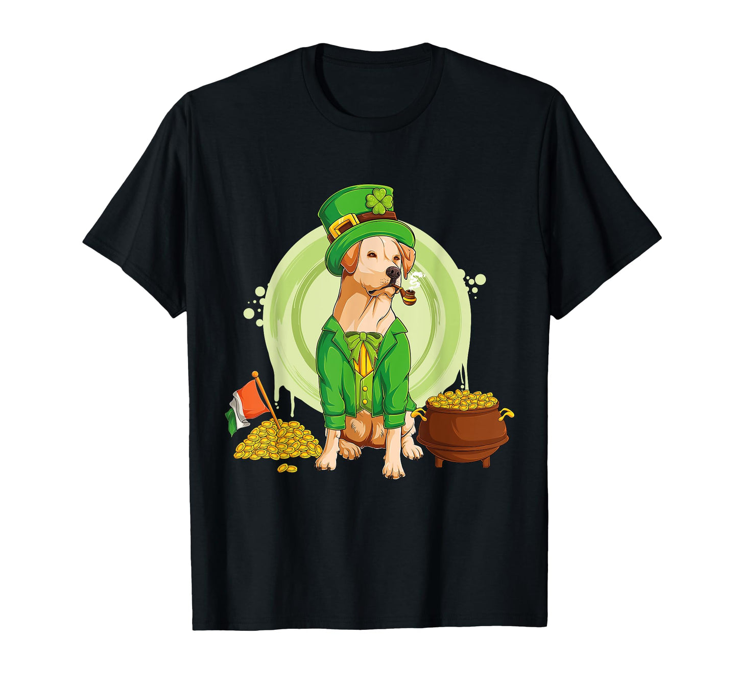 Labrador Retriever Dog Leprechaun Hat Irish Flag Labbi T-Shirt for Men Women Kids