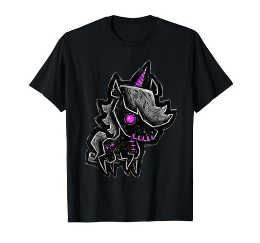 Creepy emo goth teen gothic unicorn graphic T-Shirt