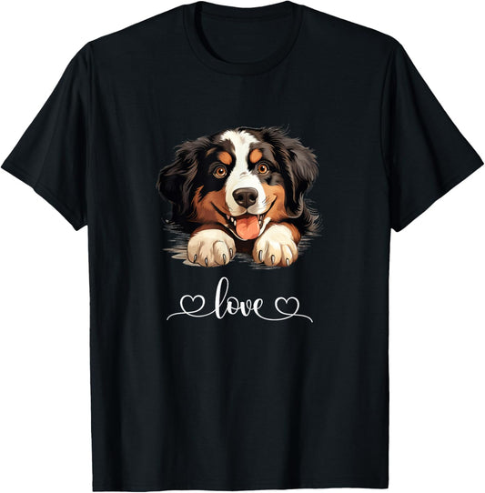 Cute Dog Graphic Love Puppy Bernese Mountain Dog T-Shirt