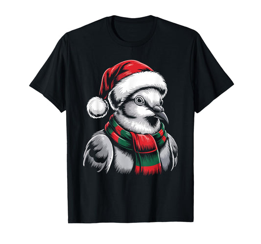 Mourning Dove Xmas Santa Hat Scarf Christmas Costume T-Shirt