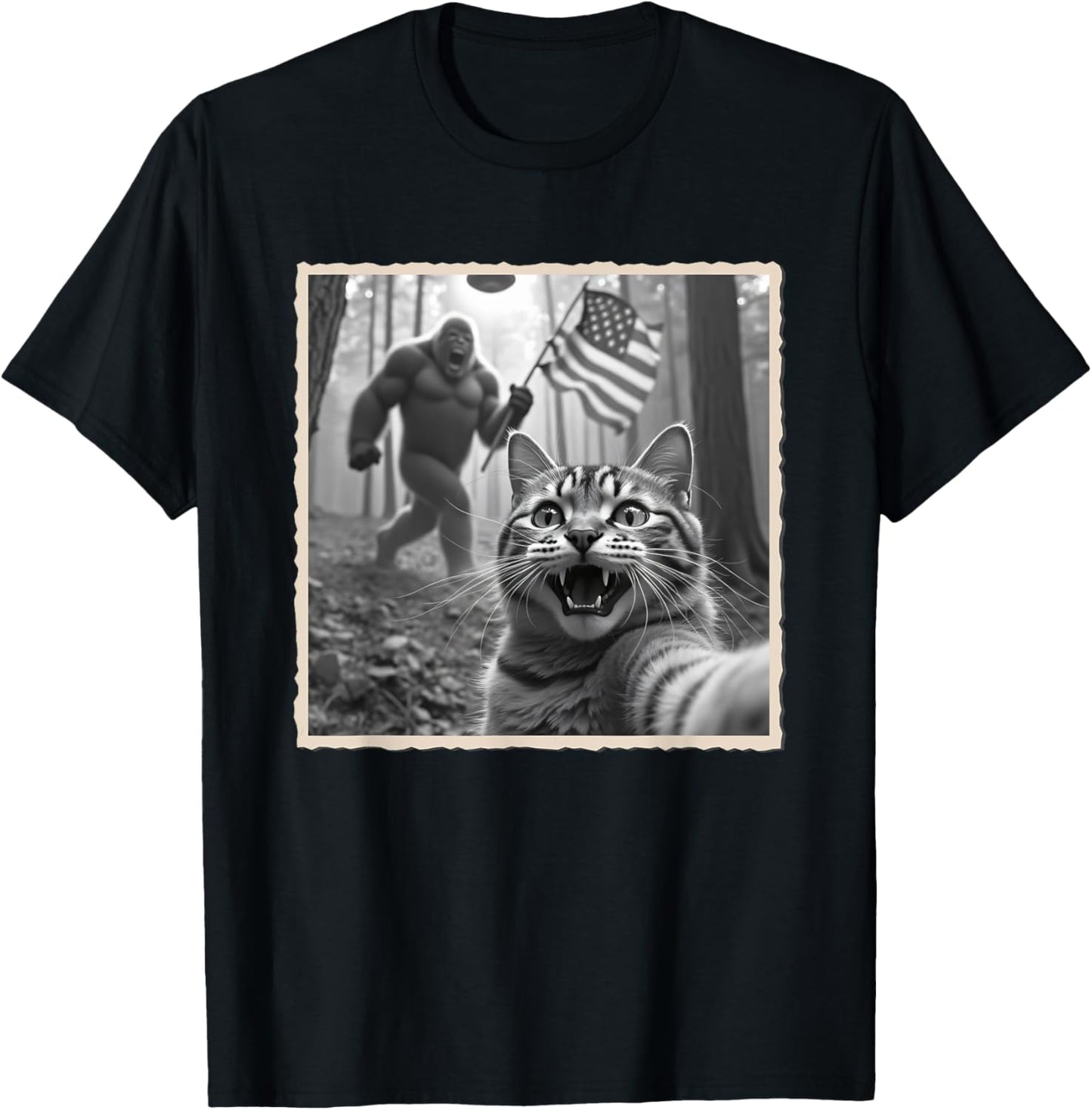 4th of July Bigfoot & Sasquatch, Patriotic, American Flag T-Shirt