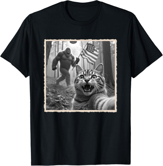 4th of July Bigfoot & Sasquatch, Patriotic, American Flag T-Shirt