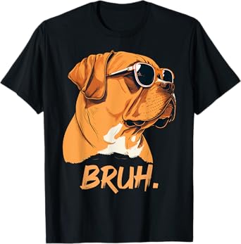 Bruh Funny Meme Saying Bruh with Dog face Teens Boy Girls T-Shirt