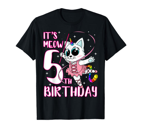 Its Meow 5th Birthday Kittycorn Unicorn Cat Kids Party Gift T-Shirt
