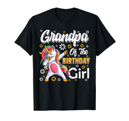 awesome dabbing unicorn birthday Grandpa Family Matching T-Shirt