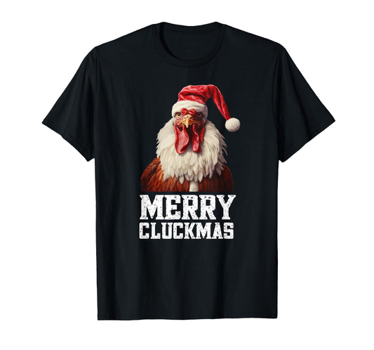 Funny Chicken Santa Farm Bird Xmas Humor Rooster Christmas T-Shirt