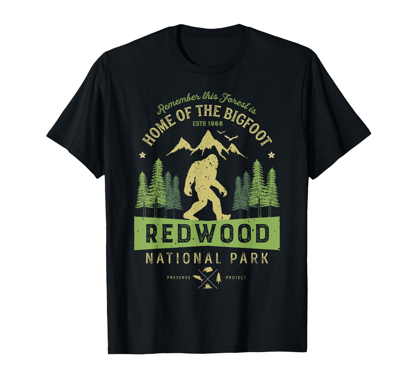 Redwood National Park T Shirt Vintage California Bigfoot Tee T-Shirt