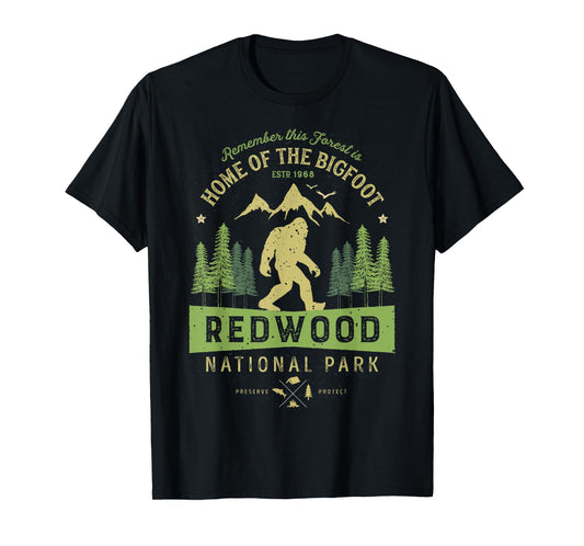 Redwood National Park T Shirt Vintage California Bigfoot Tee T-Shirt