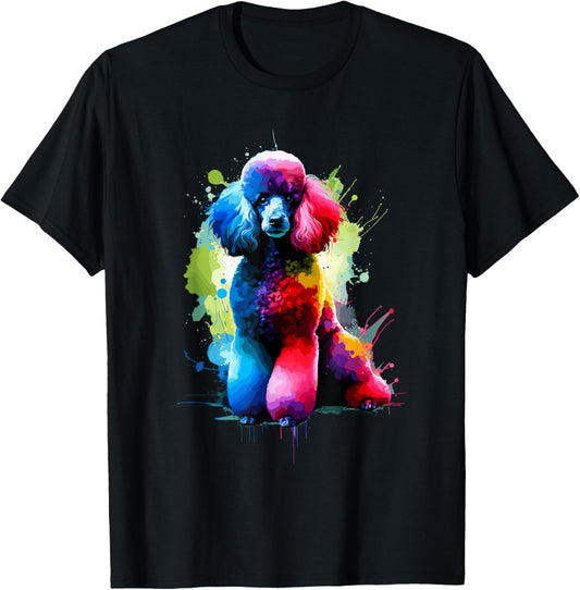 Colorful Splash Art Poodle Dog Toy Poodles T-Shirt