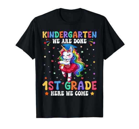Kindergarten Graduation 2025 Graduate Girls Unicorn Kid Grad T-Shirt