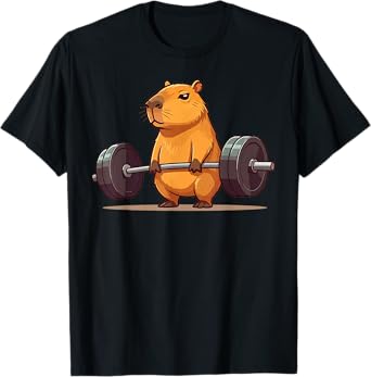 Deadlift Capybara Funny Fitness Capy Lover Men Women Kids T-Shirt