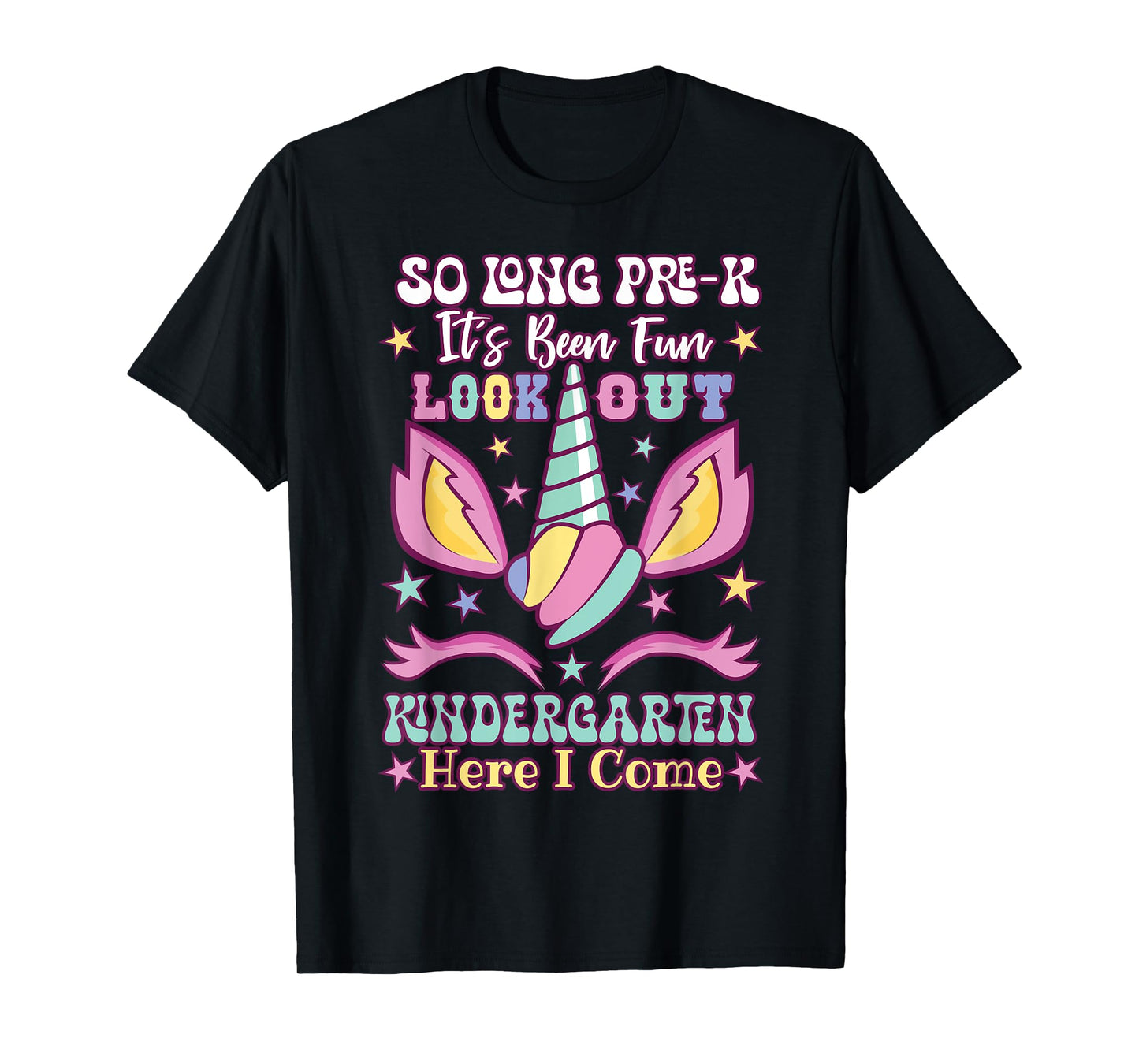 Preschool Graduation So Long PreK Hello Kindergarten Unicorn T-Shirt