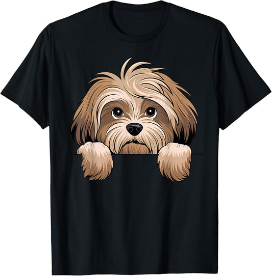 Cute Havanese Peeking Puppy Dog Lover Funny Havanese T-Shirt