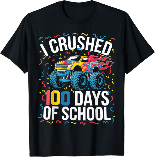100 Days of School Monster Truck 100th Day of School Boys T-Shirt