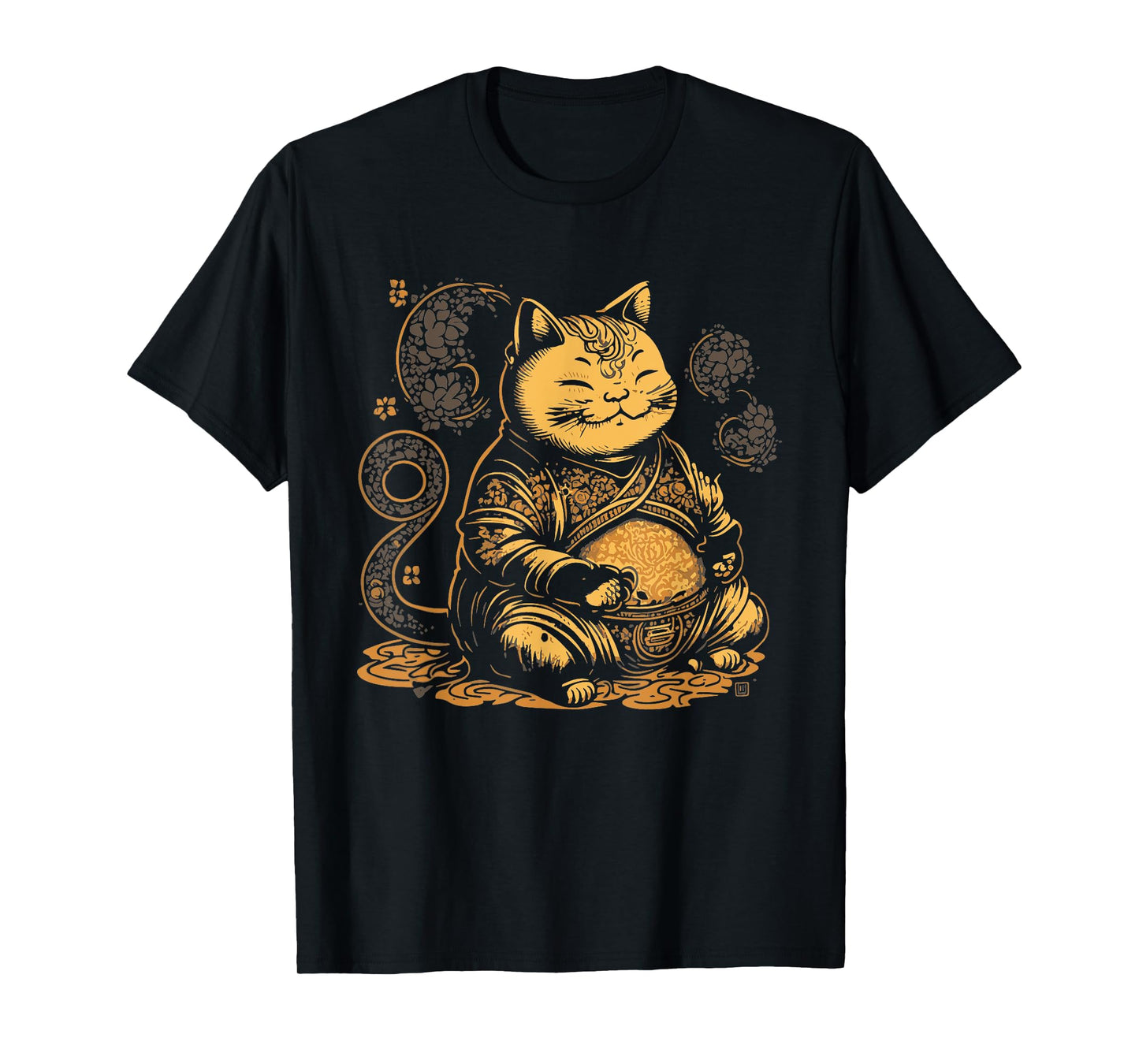 Fat Buddha Cat Mindfulness Yoga Artistic Men Women Girls Kids T-Shirt