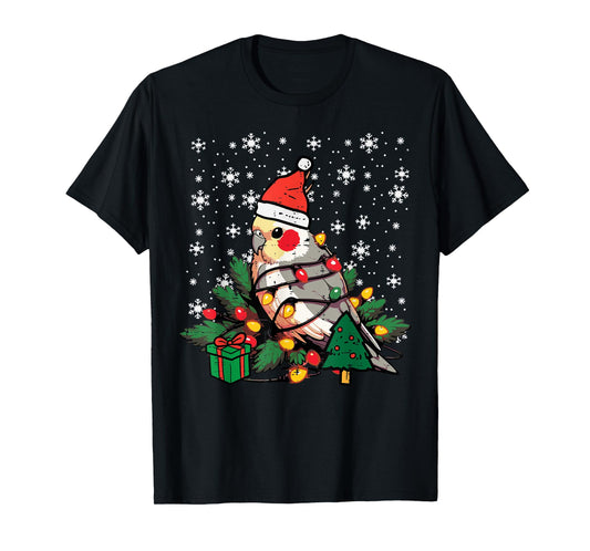 Christmas Bird Cockatiel Xmas Weiro Quarrion Men Women Kids T-Shirt