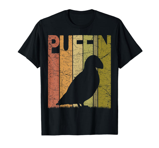 Puffin Vintage Birdwatching Puffin Retro Ornithology Birding T-Shirt