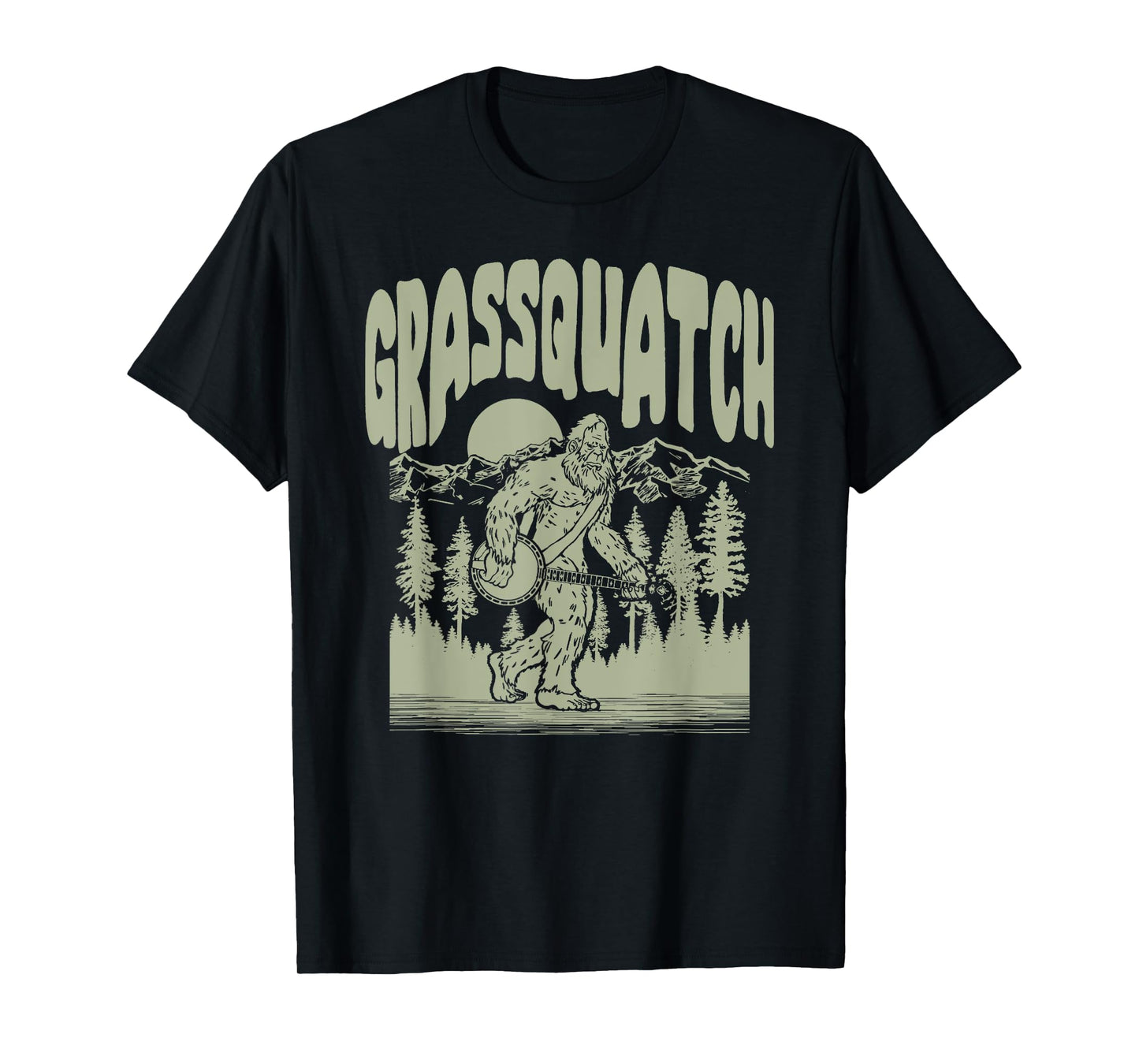 Grassquatch! Funny Bigfoot Banjo Bluegrass Sasquatch Outdoor T-Shirt