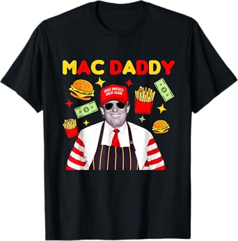 Trump Mac Daddy Unisex T-Shirt - Black - Small - Short Sleeve - Classic Fit - Cartoon Theme - All Seasons