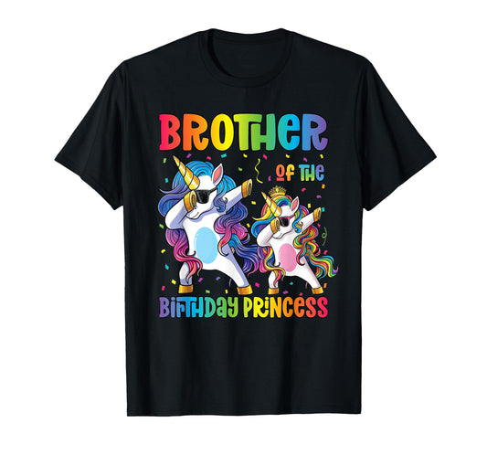 Brother of the Birthday Princess Shirt Dabbing Unicorn T-Shirt
