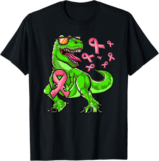 Breast Cancer T-Rex Dinosaur, Boys Breast Cancer Awareness T-Shirt