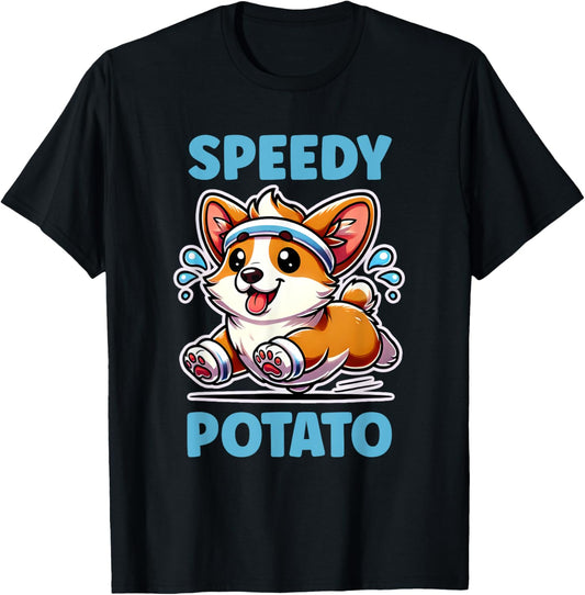Funny Corgi Speedy Potato Dog T-Shirt
