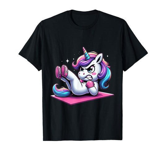 Unicorn Crunches Fitness Gym Boys Girls Men Women Kids T-Shirt