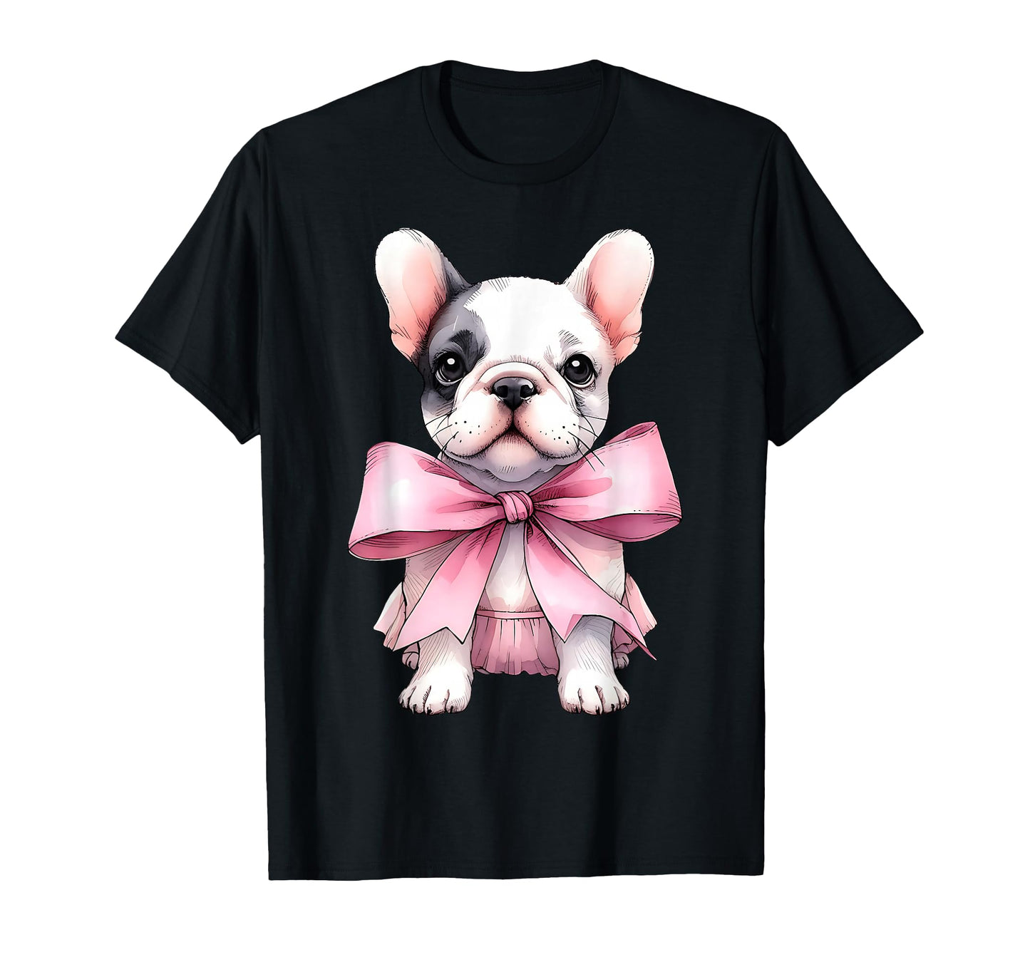 Coquette Bow French Bulldog Dog Frenchie Mom Pink Ribbon Mom T-Shirt