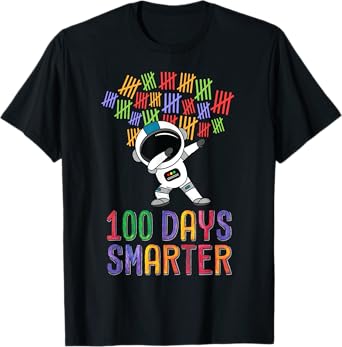 100 Days Smarter 100th Day of School Dabbing Space Kids T-Shirt