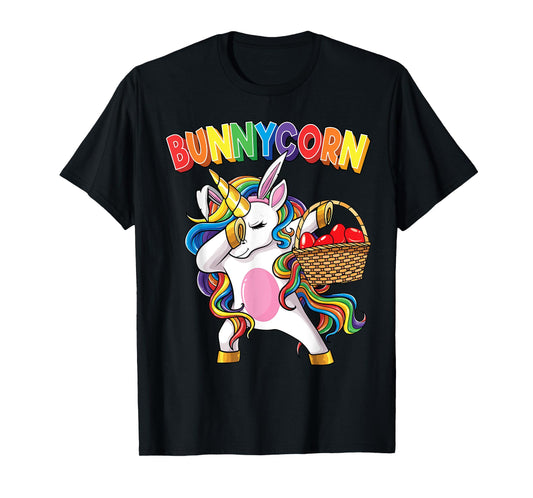Dabbing Unicorn Shirt Bunnycorn Eggs Easter Girls Kids Dab T-Shirt