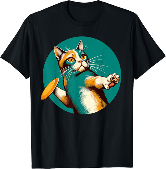 Disc Golfer Cat Disc Golf Player T-Shirt