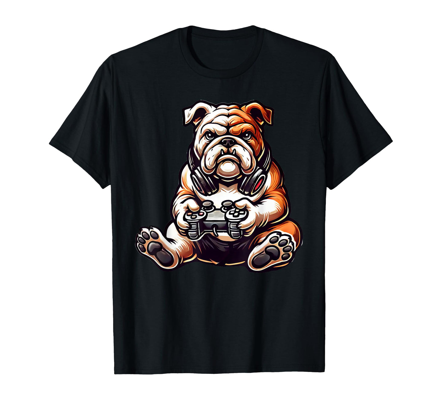 English Bulldog Dog Funny Video Games Gamer T-Shirt