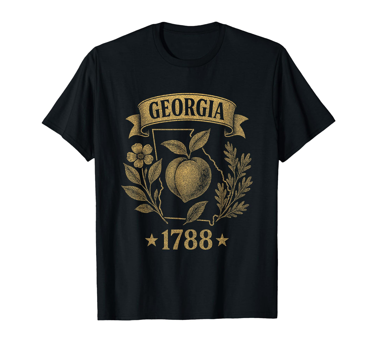 Georgia 1788 Vintage Peach Nature Southern Retro Pride T-Shirt