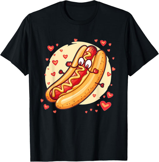 Cute Hot Dog With Hearts I Kids Hot Dog T-Shirt