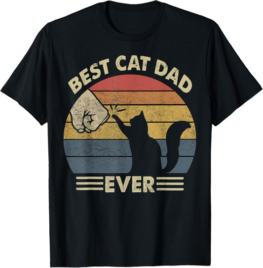 Cat-Shirt Men Best Cat Dad Ever Funny Dad T-Shirt
