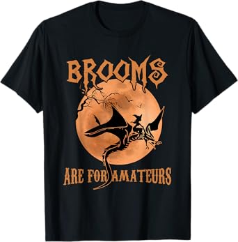 Brooms Are For Amateurs Dragon Riding Witches Halloween T-Shirt