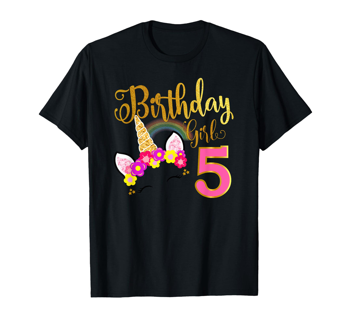 I'm 5th the Birthday for Girl Unicorn 5 year old Birthday T-Shirt