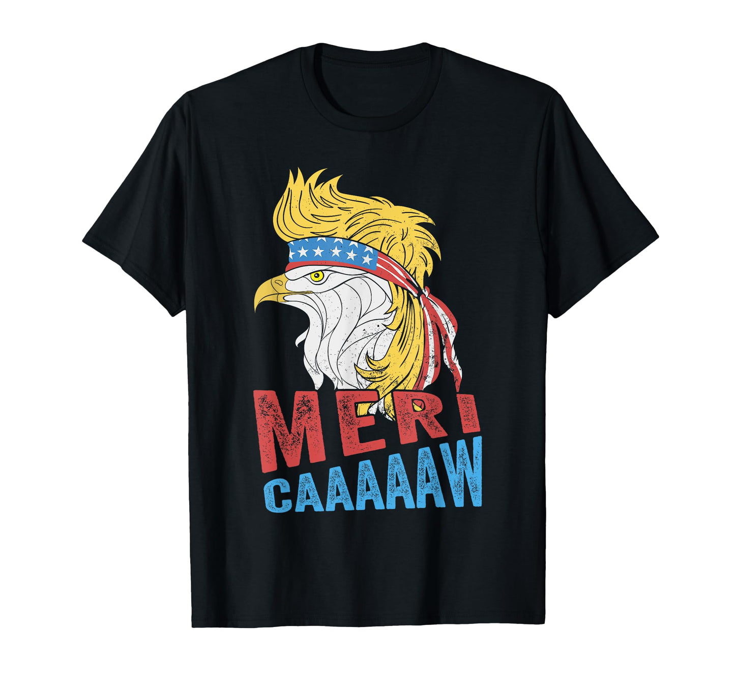 meri-caaaaaw - Eagle Mullet 4th Of July USA American Flag T-Shirt