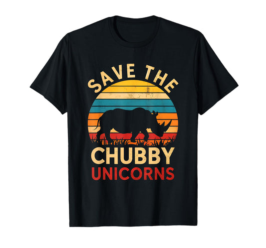 Save The Chubby Unicorns Rhino Animal Rights Conservation T-Shirt
